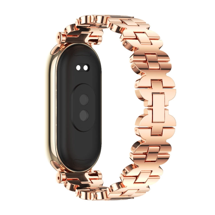 For Xiaomi Mi Band 8 Mijobs GT4 Bone Chain Metal Watch Band(Rose Gold) - Watch Bands by MIJOBS | Online Shopping UK | buy2fix