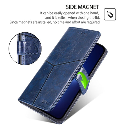 For Motorola Moto G Play 4G 2024 Geometric Stitching Leather Phone Case(Blue) - Motorola Cases by buy2fix | Online Shopping UK | buy2fix