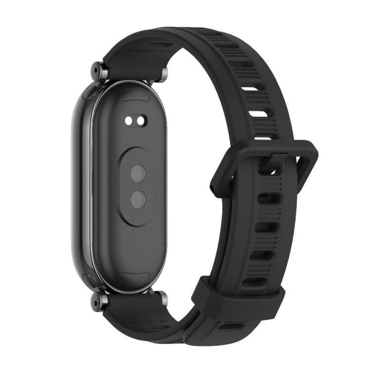 For Xiaomi Mi Band 8 Mijobs GT4 Flat Hole Silicone Watch Band(Black) - Watch Bands by MIJOBS | Online Shopping UK | buy2fix