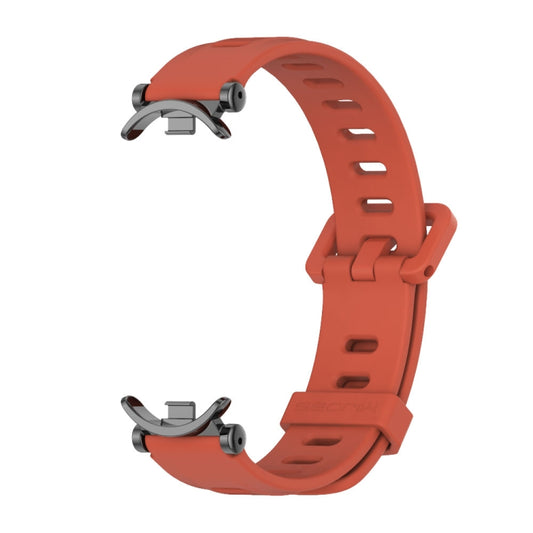 For Xiaomi Smart Band 10 / 9 / 8 Mijobs GT4 Flat Hole Silicone Watch Band(Orange Black) by MIJOBS