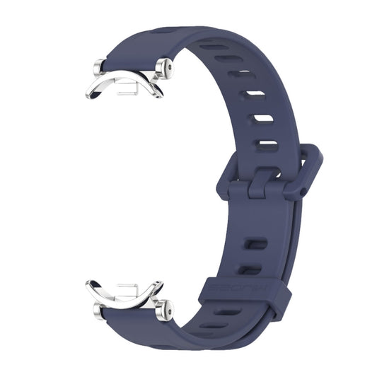 For Xiaomi Smart Band 10 / 9 / 8 Mijobs GT4 Flat Hole Silicone Watch Band(Midnight Blue Silver) by MIJOBS