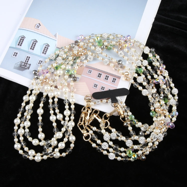 Mobile Phone Anti-lost Long Chain Flash Diamond Pearl Crossbody Lanyard(Black) - Lanyards & Wrist Straps by buy2fix | Online Shopping UK | buy2fix