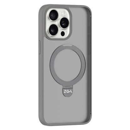 For iPhone 15 Pro Max ZGA Magsafe Holder PC Hybrid TPU Phone Case(Grey) - iPhone 15 Pro Max Cases by ZGA | Online Shopping UK | buy2fix