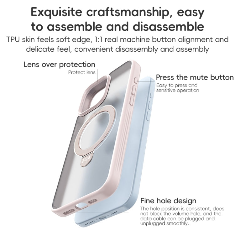 For iPhone 15 Pro ZGA Magsafe Holder PC Hybrid TPU Phone Case(Grey) - iPhone 15 Pro Cases by ZGA | Online Shopping UK | buy2fix