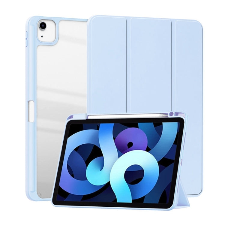 For iPad Pro 11 2022 / 2021 / 2020 ZGA Tri-Fold Voltage Smart Leather Tablet Case(Ice Blue) by ZGA