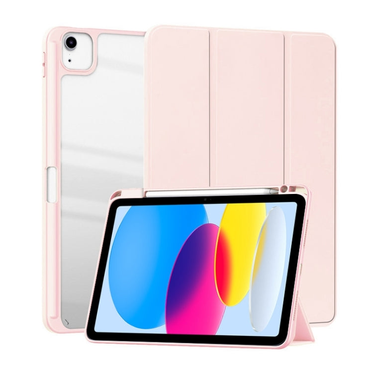 For iPad 2025 / 2022 ZGA Tri-Fold Voltage Smart Leather Tablet Case(Pink) by ZGA