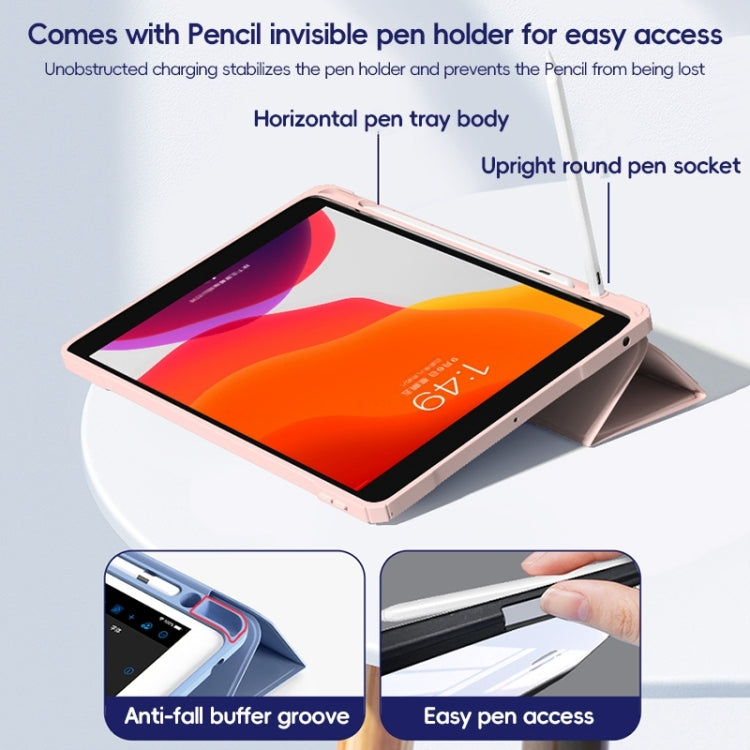 For iPad 10.2 2021/2020/2019 ZGA Tri-Fold Voltage Smart Leather Tablet Case(Pink) by ZGA