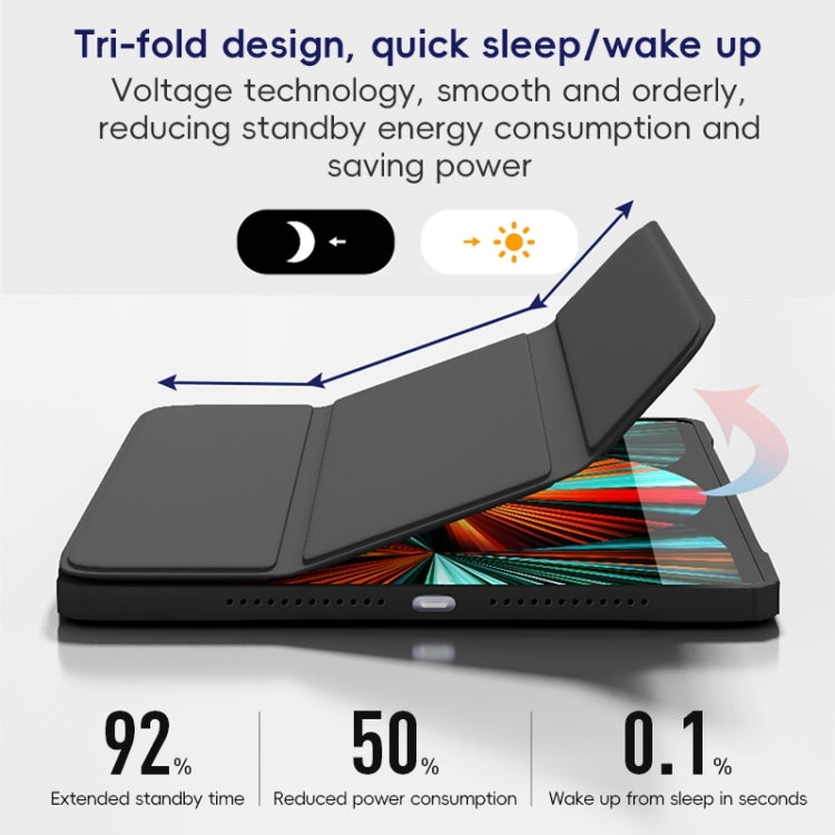 For iPad 2025 / 2022 ZGA Tri-Fold Voltage Smart Leather Tablet Case(Ice Blue) by ZGA