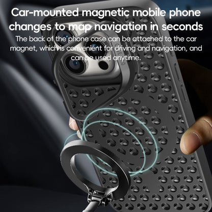 For iPhone 13 Pro Hollow Cooling Lens Holder MagSafe Magnetic TPU Phone Case(Blue) by buy2fix