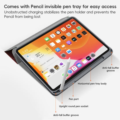 For iPad Pro 12.9 2022/2021/2020 ZGA Tri-Fold Voltage Smart Leather Tablet Case(Grey) - iPad Pro 12.9 (2020) Cases by ZGA | Online Shopping UK | buy2fix
