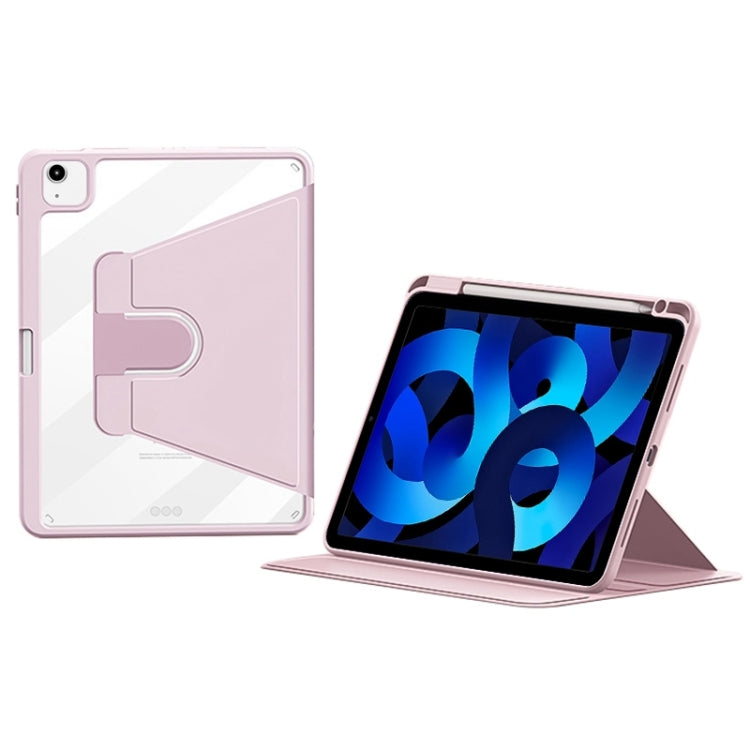 For iPad Air 10.9 2022 / 2020 ZGA Tri-Fold 360 Rotation Smart Leather Tablet Case(Pink) by ZGA