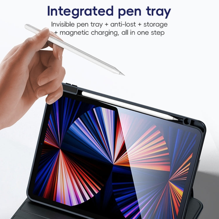 For iPad Pro 11 2022 / 2021 / 2020 ZGA Tri-Fold 360 Rotation Smart Leather Tablet Case(Pink) by ZGA