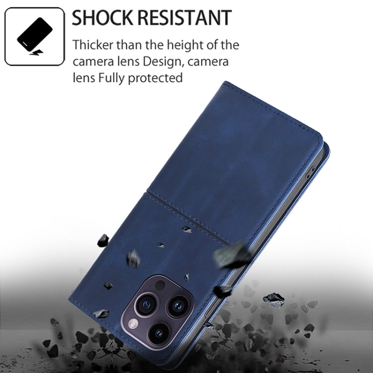 For Motorola Edge 5G 2024 Cow Texture Magnetic Leather Phone Case(Blue) by buy2fix