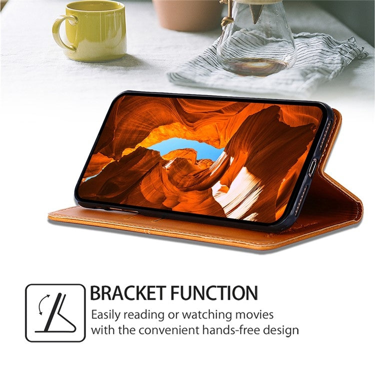 For Motorola Edge 5G 2024 Cow Texture Magnetic Leather Phone Case(Light Brown) by buy2fix