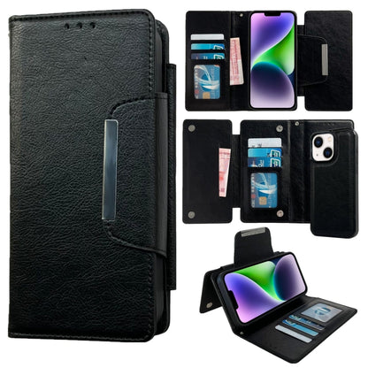 For iPhone 14 Plus Multifunctional 7-Cards Wallet Leather Phone Case(Black) - iPhone 14 Plus Cases by buy2fix | Online Shopping UK | buy2fix