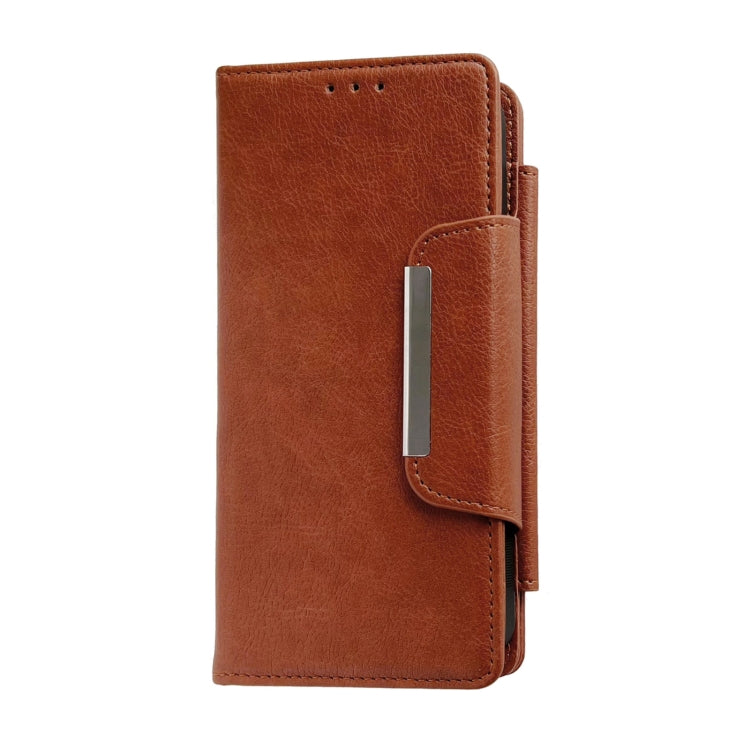 For iPhone 14 Multifunctional 7-Cards Wallet Leather Phone Case(Brown) - iPhone 14 Cases by buy2fix | Online Shopping UK | buy2fix