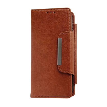 For iPhone 14 Multifunctional 7-Cards Wallet Leather Phone Case(Brown) - iPhone 14 Cases by buy2fix | Online Shopping UK | buy2fix