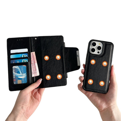 For iPhone 12 / 12 Pro Multifunctional 7-Cards Wallet Leather Phone Case(Black) - iPhone 12 / 12 Pro Cases by buy2fix | Online Shopping UK | buy2fix