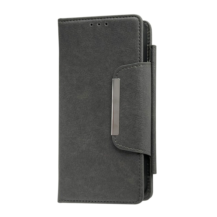 For iPhone 12 / 12 Pro Multifunctional 7-Cards Wallet Leather Phone Case(Grey) - iPhone 12 / 12 Pro Cases by buy2fix | Online Shopping UK | buy2fix