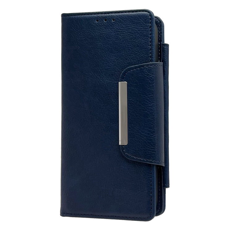 For iPhone 16 Pro Max Multifunctional 7-Cards Wallet Leather Phone Case(Royal Blue) - iPhone 16 Pro Max Cases by buy2fix | Online Shopping UK | buy2fix