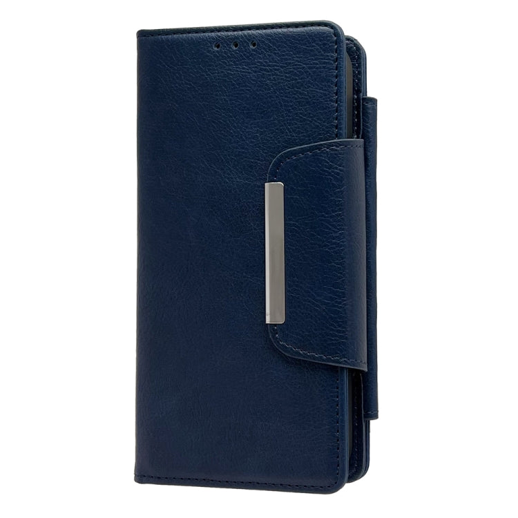 For iPhone 16 Plus Multifunctional 7-Cards Wallet Leather Phone Case(Royal Blue) by buy2fix