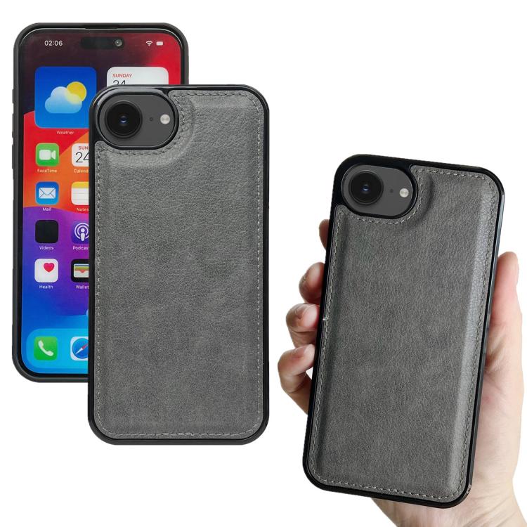 For iPhone 16e Multifunctional 7-Cards Wallet Leather Phone Case(Grey) - iPhone 16e Cases by buy2fix | Online Shopping UK | buy2fix