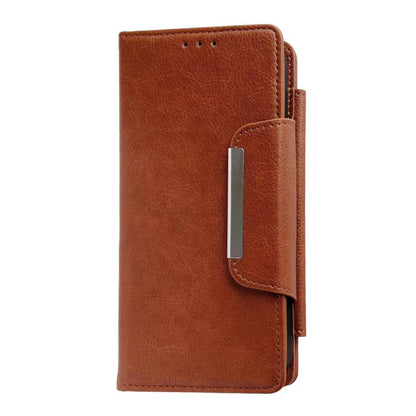 For iPhone 16e Multifunctional 7-Cards Wallet Leather Phone Case(Brown) - iPhone 16e Cases by buy2fix | Online Shopping UK | buy2fix