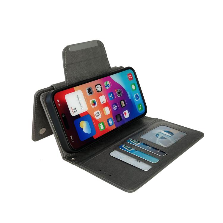 For iPhone Air Multifunctional 7-Cards Wallet Leather Phone Case(Grey) - iPhone Air Cases by buy2fix | Online Shopping UK | buy2fix