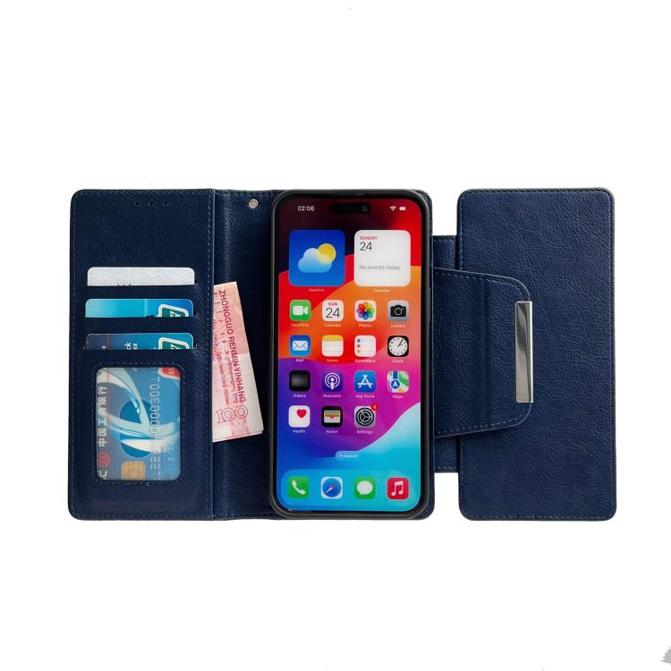 For iPhone Air Multifunctional 7-Cards Wallet Leather Phone Case(Royal Blue) - iPhone Air Cases by buy2fix | Online Shopping UK | buy2fix