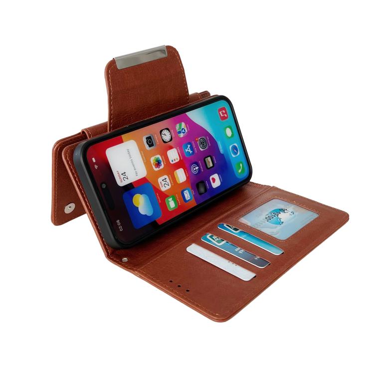 For iPhone Air Multifunctional 7-Cards Wallet Leather Phone Case(Brown) - iPhone Air Cases by buy2fix | Online Shopping UK | buy2fix
