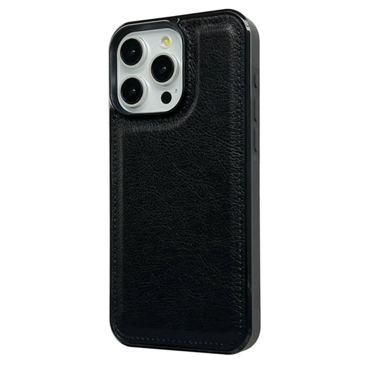 For iPhone 16 Pro Max Cowhide Texture Back Cover Phone Case(Black) by buy2fix