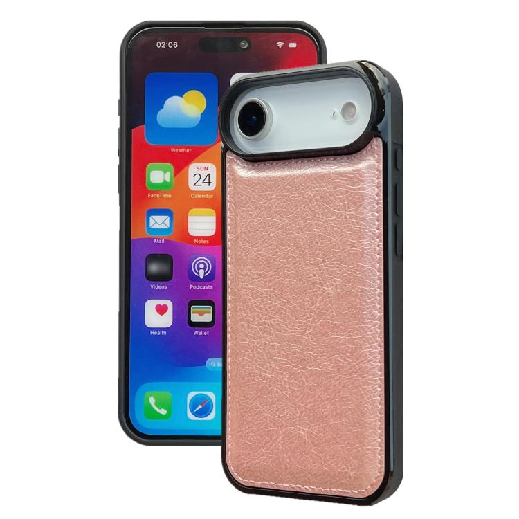 For iPhone Air Cowhide Texture Back Cover Phone Case(Rose Gold) - iPhone Air Cases by buy2fix | Online Shopping UK | buy2fix
