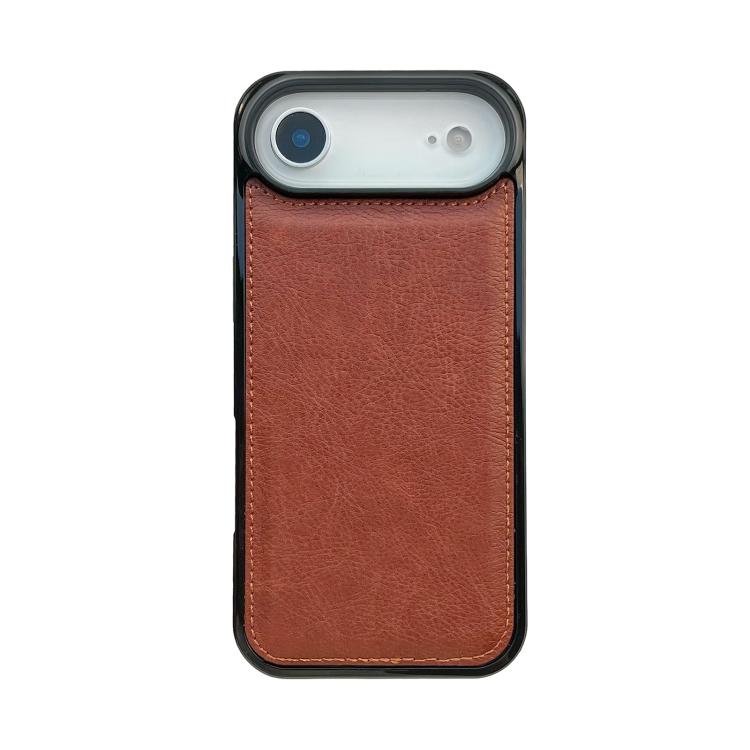 For iPhone Air Cowhide Texture Back Cover Phone Case(Brown) - iPhone Air Cases by buy2fix | Online Shopping UK | buy2fix