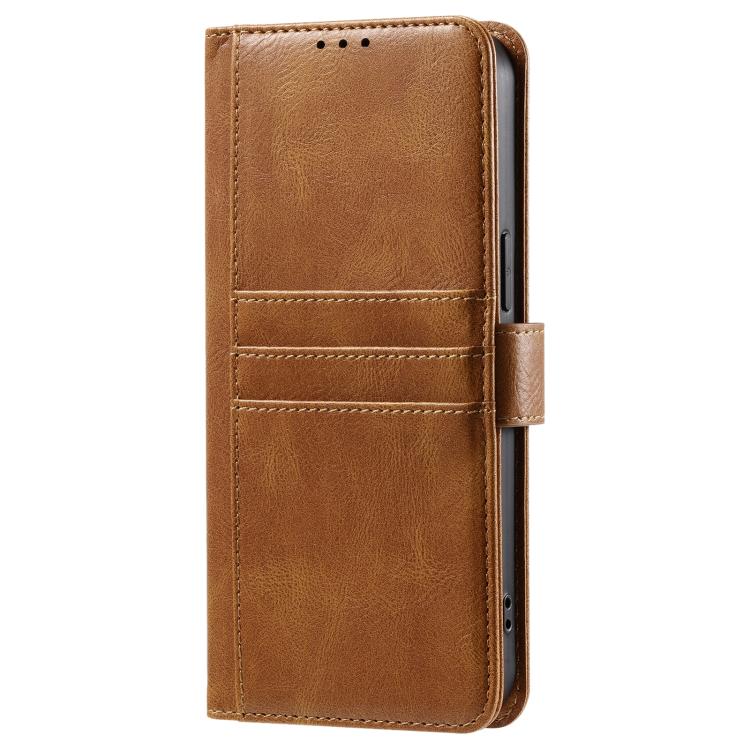 For iPhone 16e Simple 6-Card Wallet Leather Phone Case(Brown) - iPhone 16e Cases by buy2fix | Online Shopping UK | buy2fix