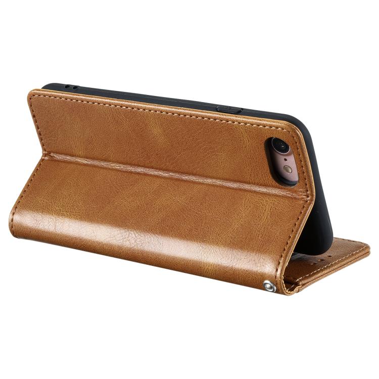 For iPhone 16e Simple 6-Card Wallet Leather Phone Case(Brown) - iPhone 16e Cases by buy2fix | Online Shopping UK | buy2fix