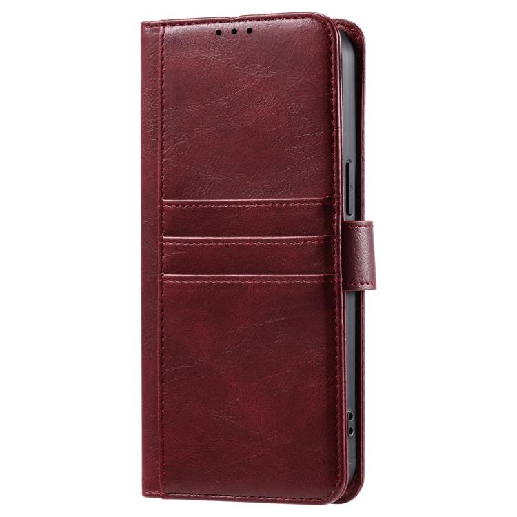 For iPhone 16e Simple 6-Card Wallet Leather Phone Case(Wine Red) - iPhone 16e Cases by buy2fix | Online Shopping UK | buy2fix