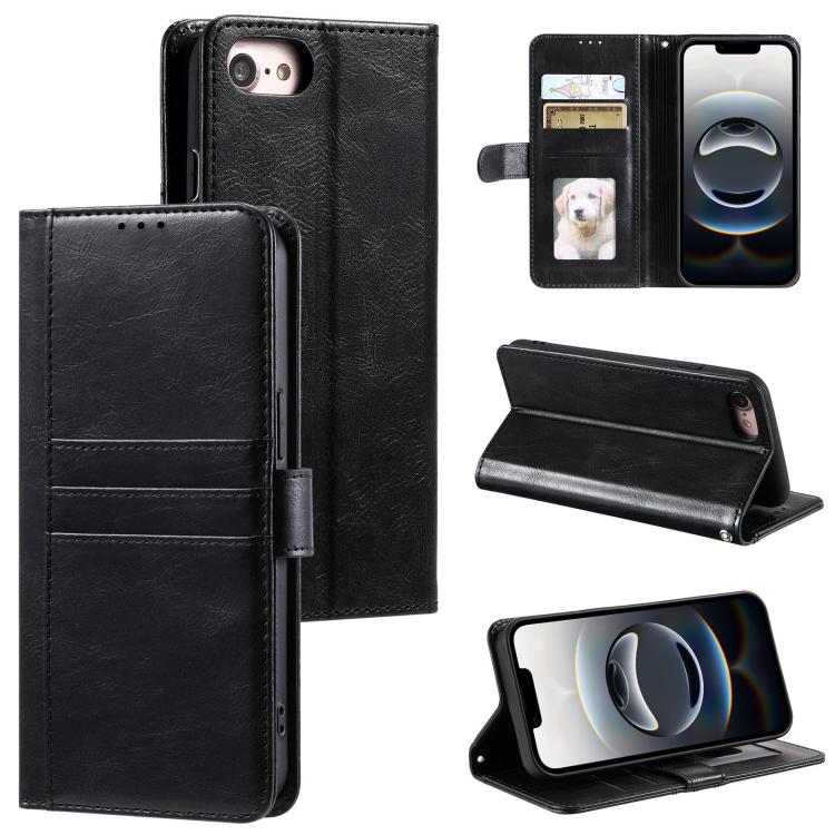 For iPhone 16e Simple 6-Card Wallet Leather Phone Case(Black) - iPhone 16e Cases by buy2fix | Online Shopping UK | buy2fix