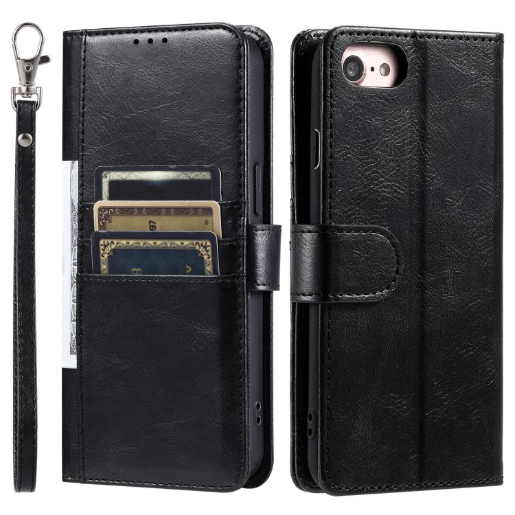 For iPhone 16e Simple 6-Card Wallet Leather Phone Case(Black) - iPhone 16e Cases by buy2fix | Online Shopping UK | buy2fix