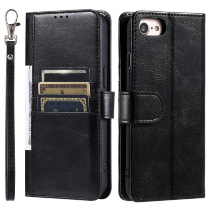 For iPhone 16e Simple 6-Card Wallet Leather Phone Case(Black) - iPhone 16e Cases by buy2fix | Online Shopping UK | buy2fix