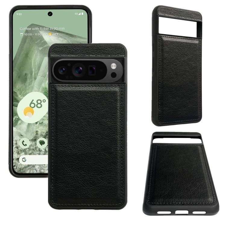 For Google Pixel 9 Pro XL Cowhide Texture Back Cover Phone Case(Black) - Google Cases by buy2fix | Online Shopping UK | buy2fix