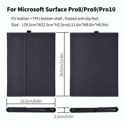For Microsoft Surface Pro 10 Cloth Texture PC Tablet Protective Case(Black) - Others by buy2fix | Online Shopping UK | buy2fix