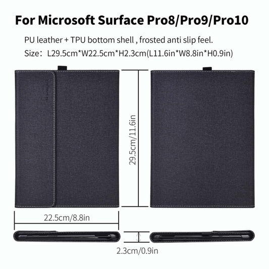 For Microsoft Surface Pro 10 Cloth Texture PC Tablet Protective Case(Black) - Others by buy2fix | Online Shopping UK | buy2fix