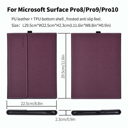 For Microsoft Surface Pro 10 Cloth Texture PC Tablet Protective Case(Wine Red) - Others by buy2fix | Online Shopping UK | buy2fix