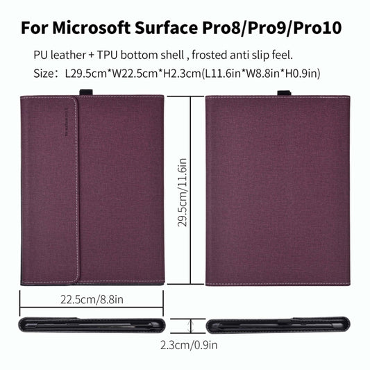 For Microsoft Surface Pro 10 Cloth Texture PC Tablet Protective Case(Wine Red) - Others by buy2fix | Online Shopping UK | buy2fix
