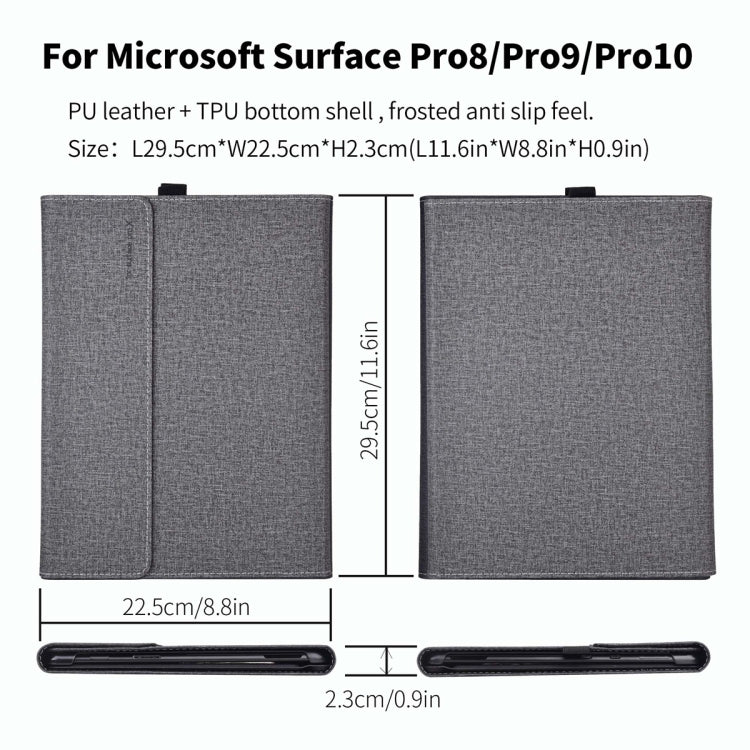 For Microsoft Surface Pro 10 Cloth Texture PC Tablet Protective Case(Light Grey) - Others by buy2fix | Online Shopping UK | buy2fix