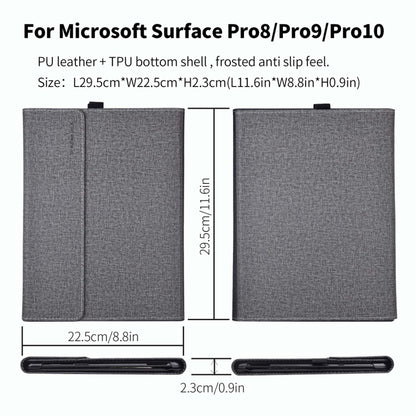 For Microsoft Surface Pro 10 Cloth Texture PC Tablet Protective Case(Light Grey) - Others by buy2fix | Online Shopping UK | buy2fix