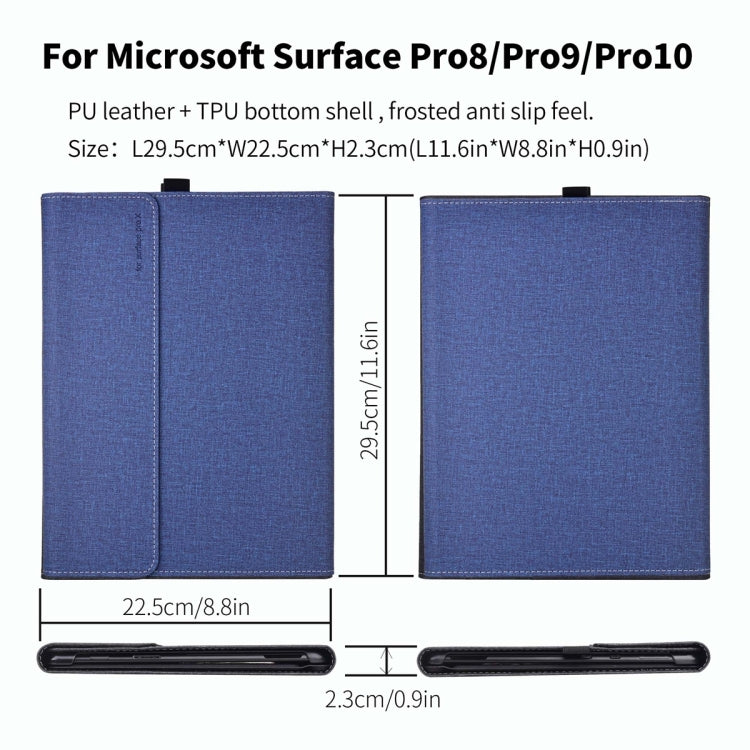 For Microsoft Surface Pro 10 Cloth Texture PC Tablet Protective Case(Dark Blue) - Others by buy2fix | Online Shopping UK | buy2fix