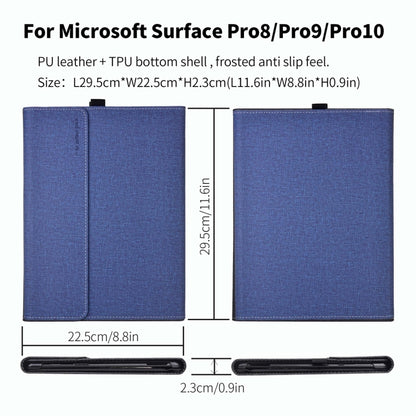 For Microsoft Surface Pro 10 Cloth Texture PC Tablet Protective Case(Dark Blue) - Others by buy2fix | Online Shopping UK | buy2fix