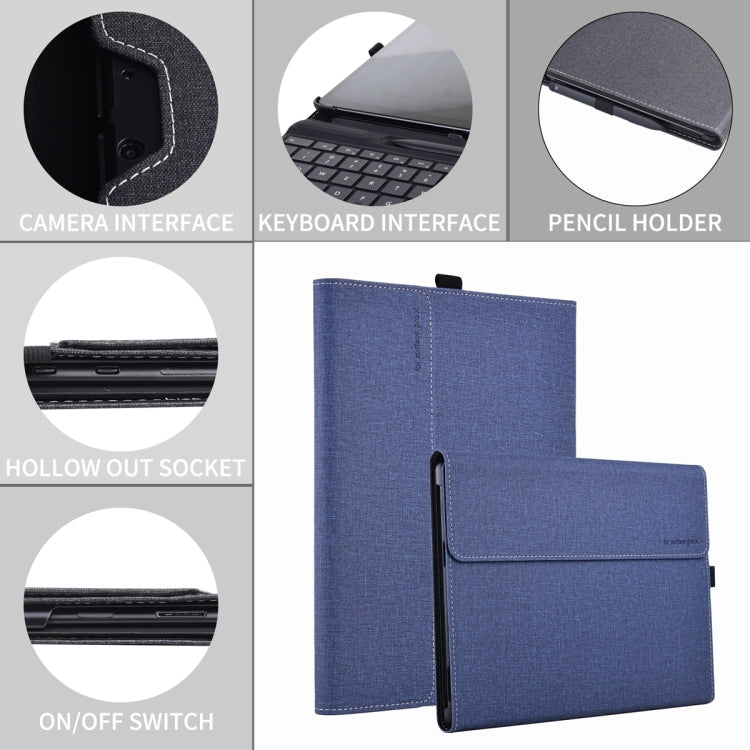 For Microsoft Surface Pro 10 Cloth Texture PC Tablet Protective Case(Dark Blue) - Others by buy2fix | Online Shopping UK | buy2fix
