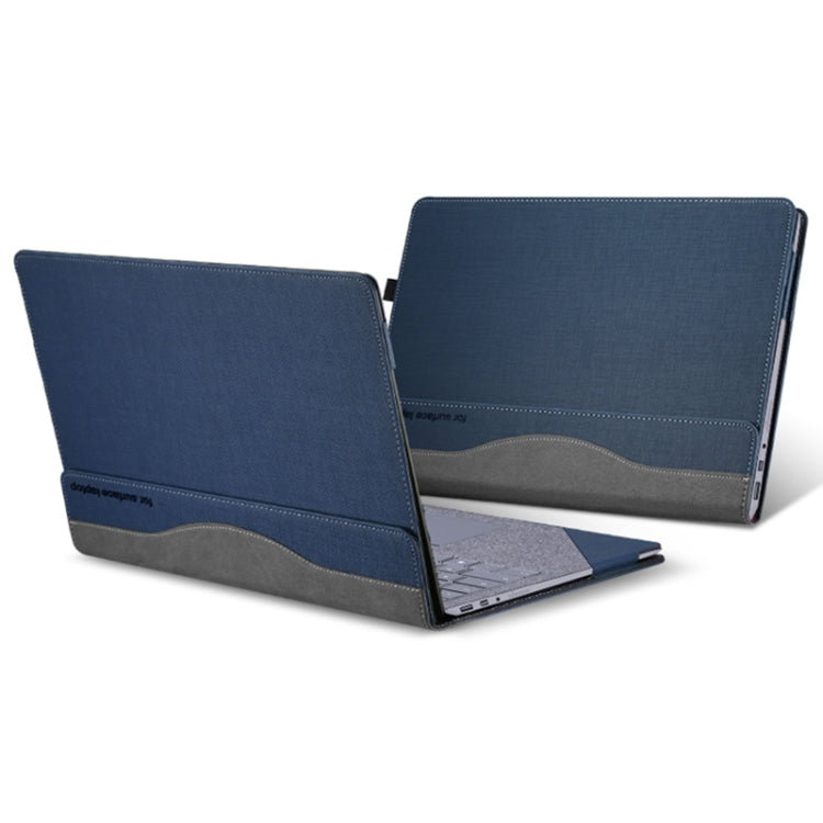 For Microsoft Surface Laptop 6 15 inch Laptop PU Leather Protective Case(Deep Blue) - Others by buy2fix | Online Shopping UK | buy2fix